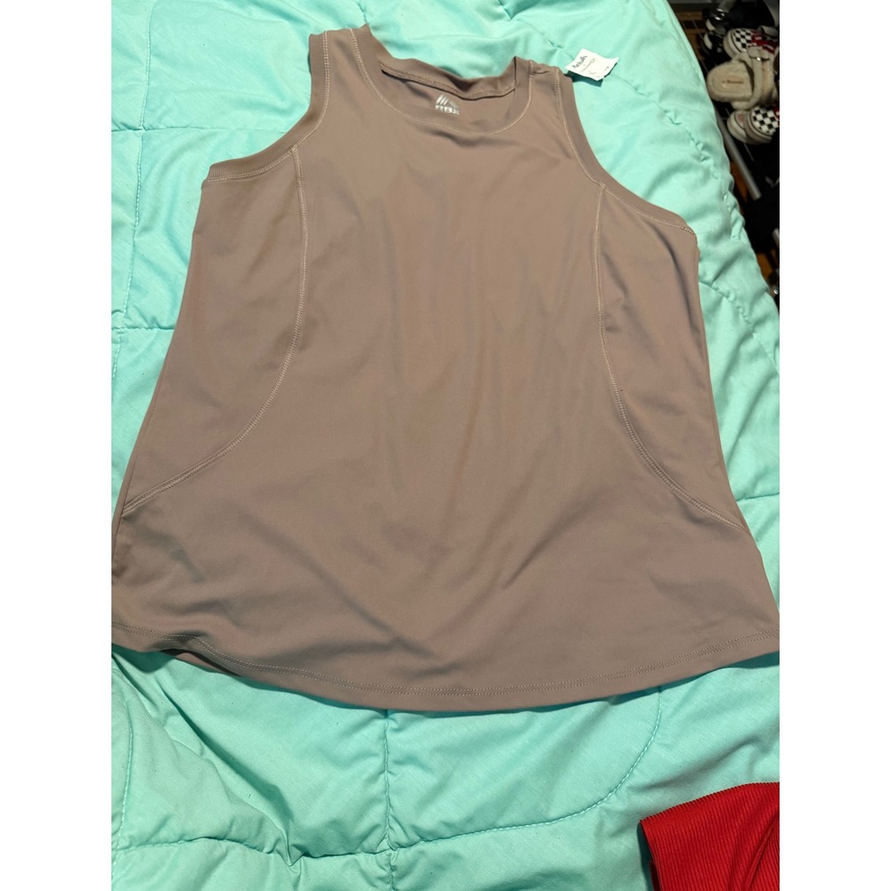 RBX Active Mauve Taupe Racerback Tank Top Women Small Performance Yoga Gym Shirt